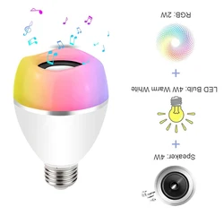 LED Music Light Bulb, Bluetooth Speaker & App Remote Control Color Changing Light Bulb,Music Sync,16 Million DIY Colors RGBW