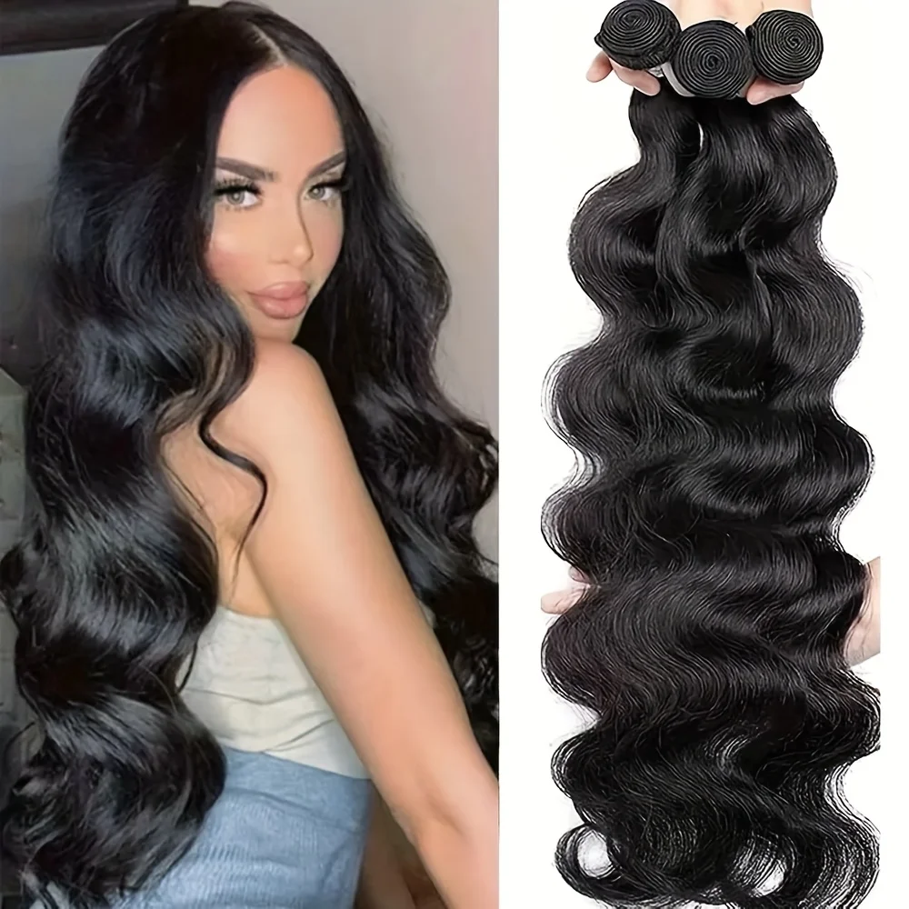 

1 комплект натуральных волос для наращивания - текстура Body Wave, увеличение объема и длины (не требует обработки), комфортный и естественный вид