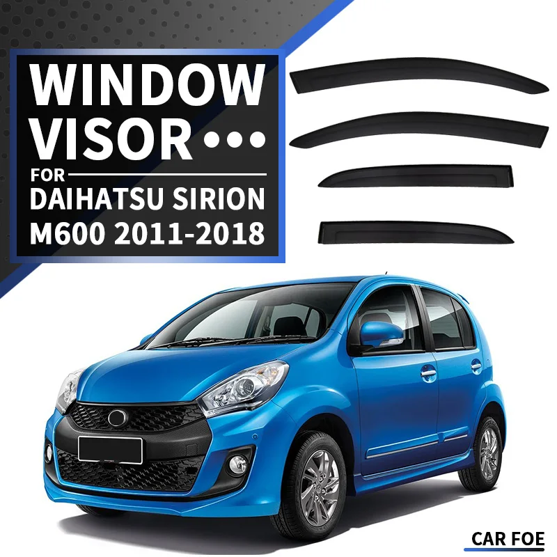 

For Daihatsu Sirion M300 M600 2004-2018 Plastic Window Visor Vent Shades Sun Rain Deflector Guard For Daihatsu Sirion M300 M600