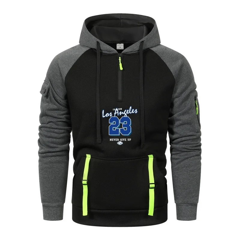 

Men's autumn and winter casual, fashionable, high-quality men's tops, classic hoodies, sweatshirts, zipper pockets