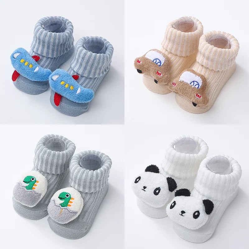 Babies Toddler Socks Simple And Sweet Cute Cartoon Cotton Socks Baby Non-skid Socks For Baby Boys And Girls