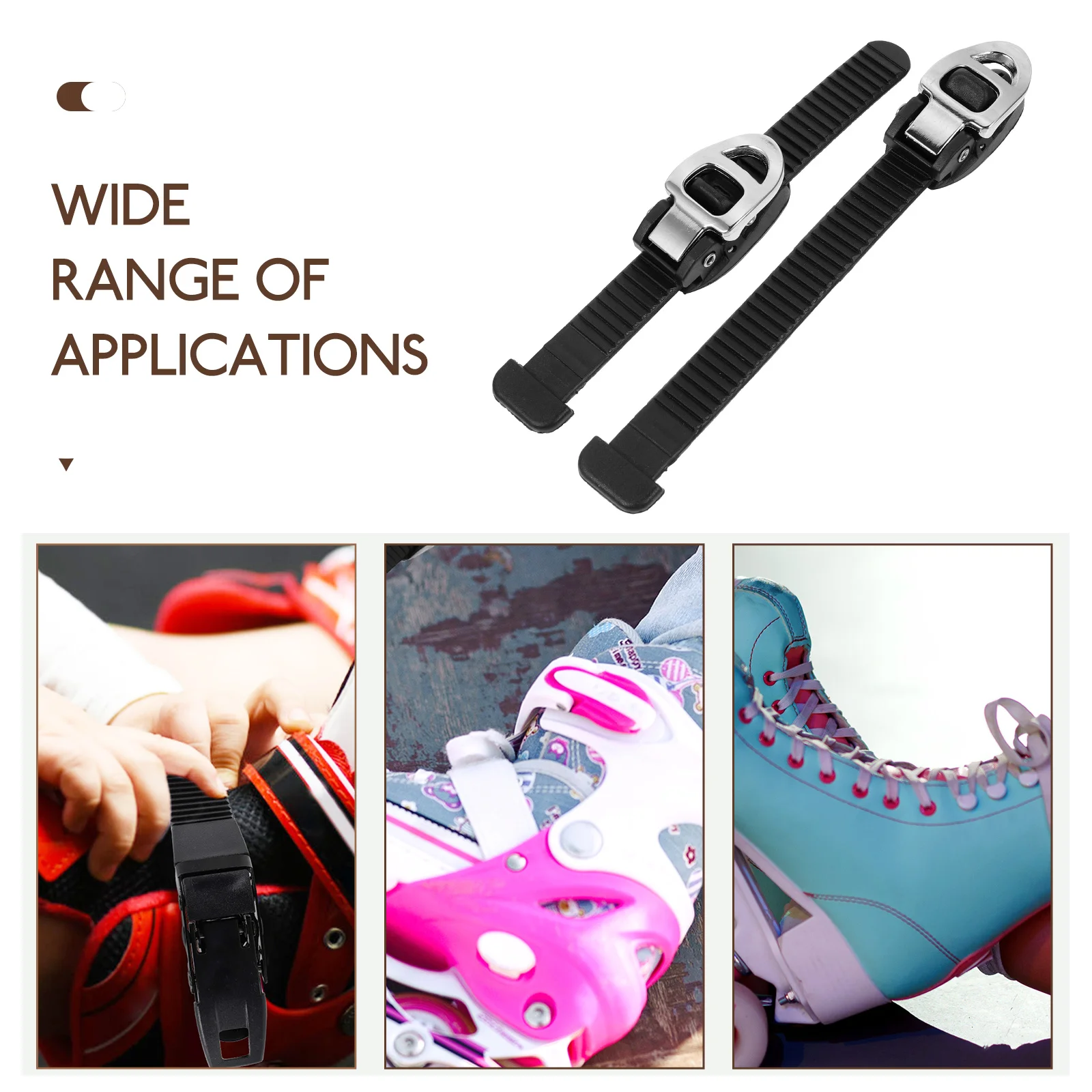 

2 Pcs Ice Skate Buckle Skating Shoes Straps Inline Replacement for Skates Major Roller Pvc Fix Tools Fixing Use