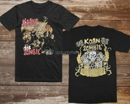 2 Side Reprint 1999 Korn Rob Zombie Follow The Leader Concert T-Shirt Tee Shirt