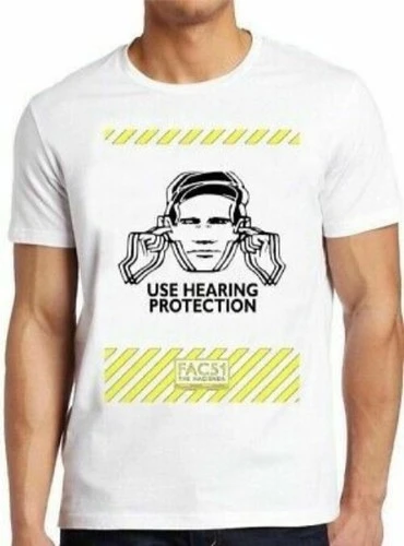 Hearing protection T-shirt factory record Hacienda cool gift T-shirt; loose casual unisex streetwear shirt.