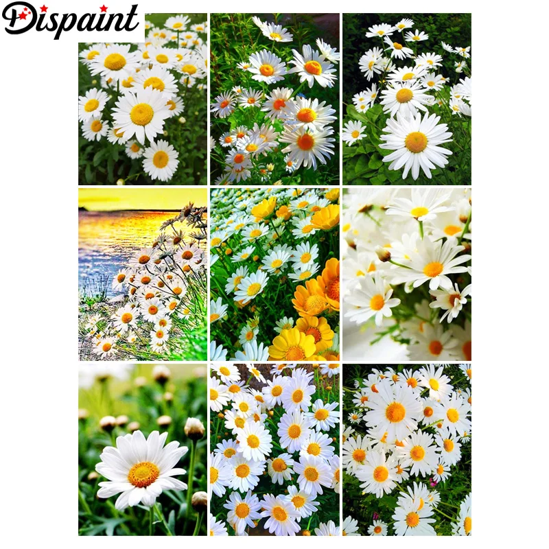 

Dispaint 5D DIY Diamond Painting "Scenery Chrysanthemum" Full Drill Resin Diamond Embroidery Cross Stitch Home Decor