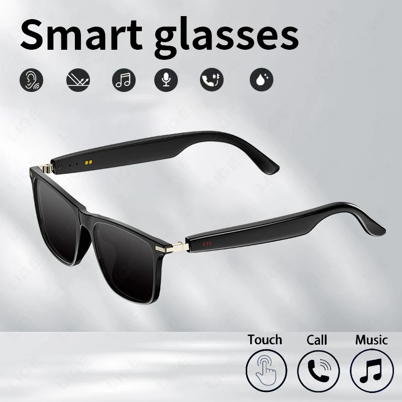 

LIGE Bluetooth Smart Glasses IP68 Waterproof Bluetooth 5.4 Sunglasses HIFI Sound Quality Music Earphones Outdoor Sports Glasses