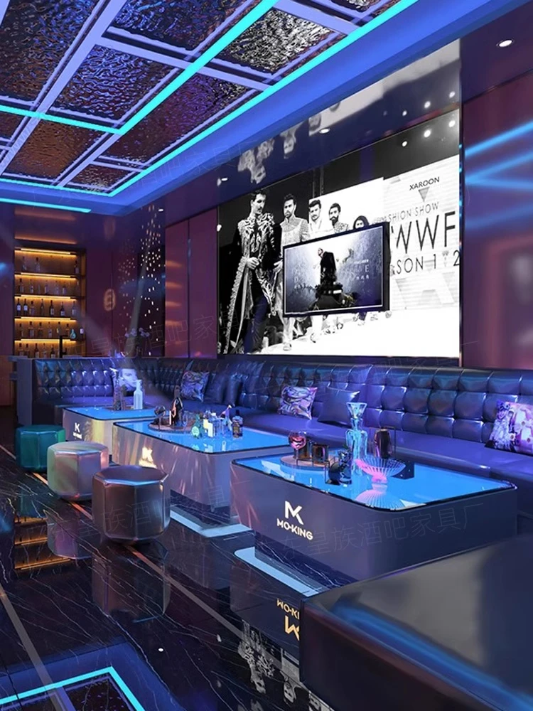 

Bar furniture ktv special coffee table Light bar karaoke Clear bar Santai tempered glass club karaoke room K room table