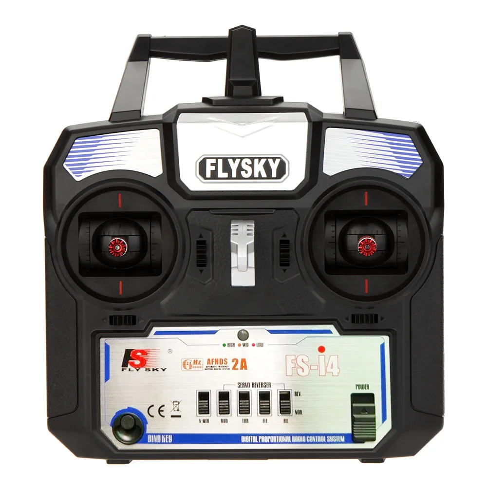 Flysky FS-i4 AFHDS 2A 2.4GHz 4CH Radio System Transmitter for RC Helicopter Glider with FS-A6 Receiver