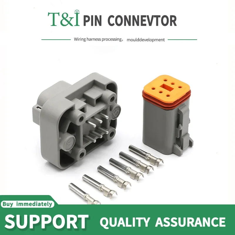 DT15-6P 6-hole DTtype PCB needle socket plug car waterproof connector male and female docking terminal DT06-6S