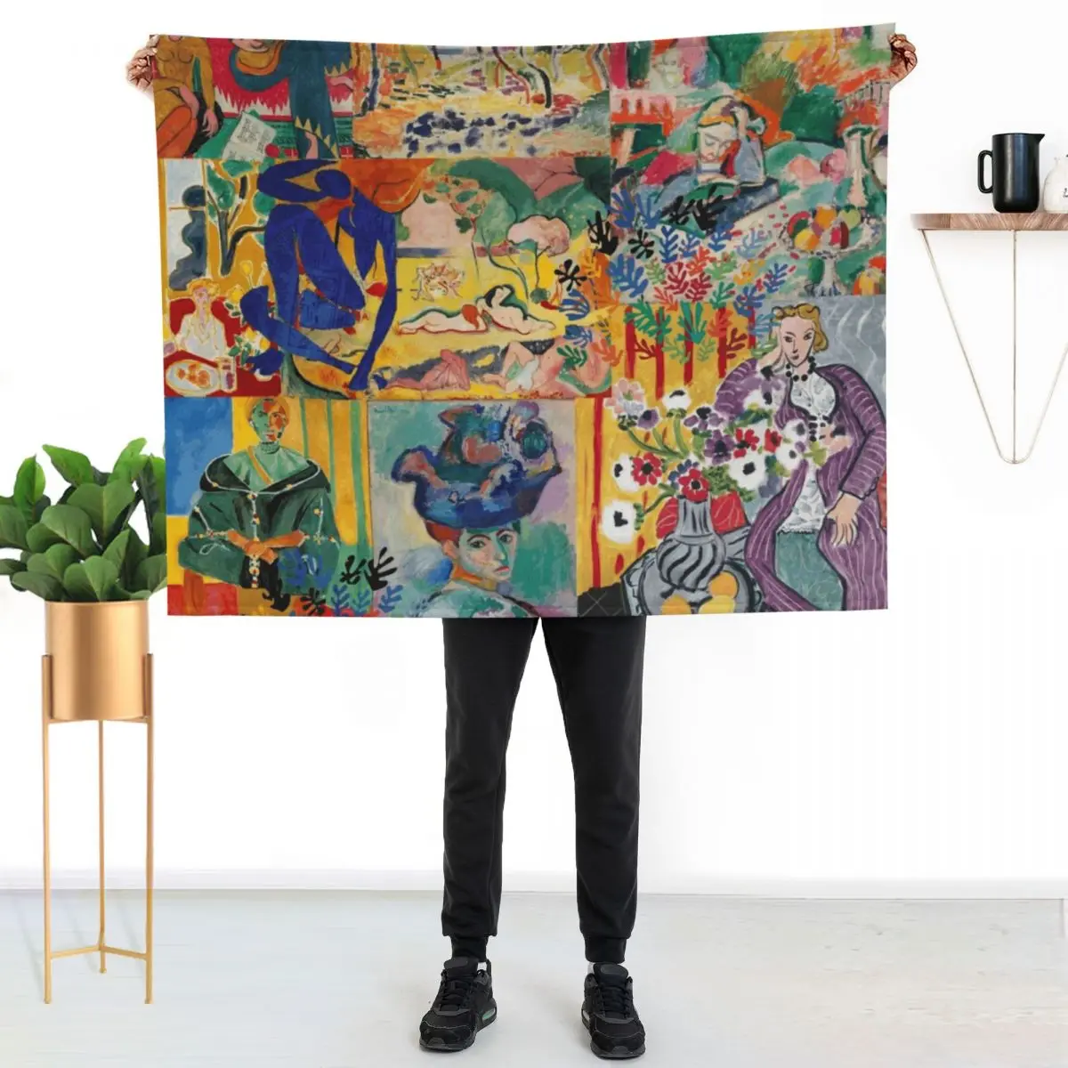 Matisse Collage Throw Blanket Cute Plaid bed plaid Sleeping Bag for winter wednesday Luxury St Blankets