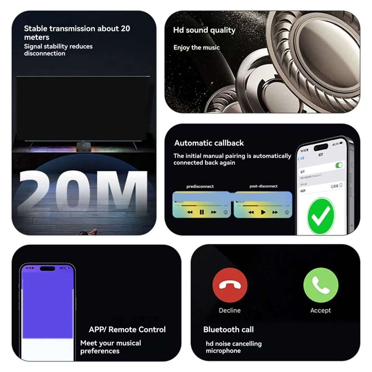 AB01 Беспроводной-Bluetooth5.4 Аудио передатчик Приемник 3,5 мм AUX адаптер Hi-Fi аудио усилитель Универсальный модуль с микрофоном