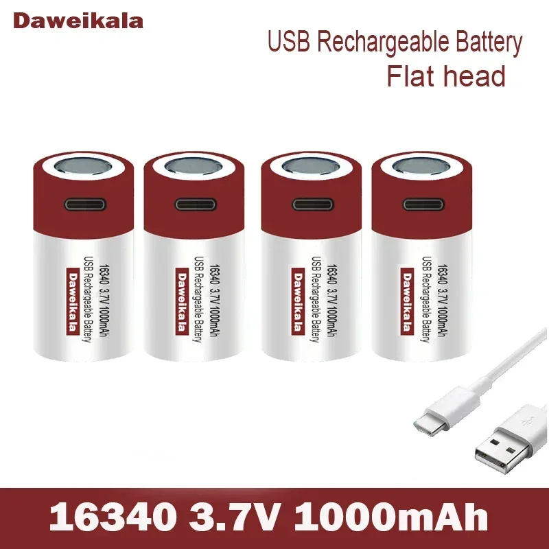 

1-10 шт. Новый USB-аккумулятор для быстрой зарядки shbe CR123A 123A CR123 ICR 16340 3,7 в литий-ионный аккумулятор на 1000 мАч