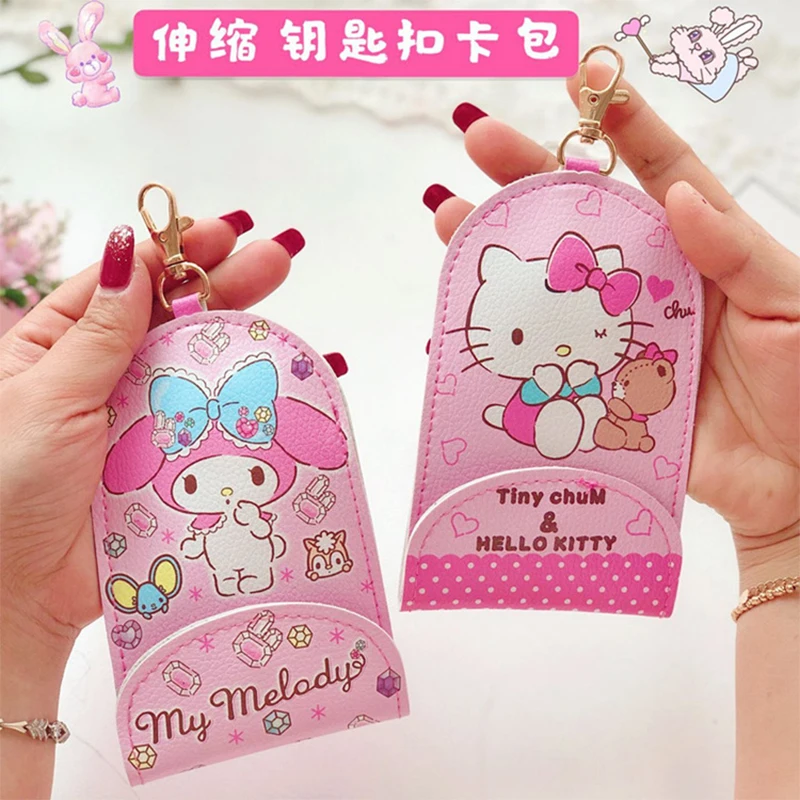 Sanrio Hellokitty etui na klucze Anime Cinnamoroll moja melodia Cute Cartoon Kawaii Family dormitorium auto kluczowe akcesoria zabawki dla dziewczynek