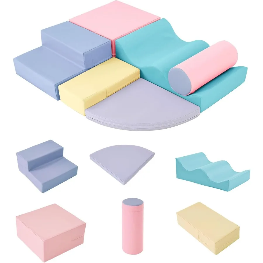 

Merax Climbing Toys for Toddlers Soft Climb and Crawl Playset Indoor Baby Soft Foam Blocks for Climbing Crawling 6-Piece