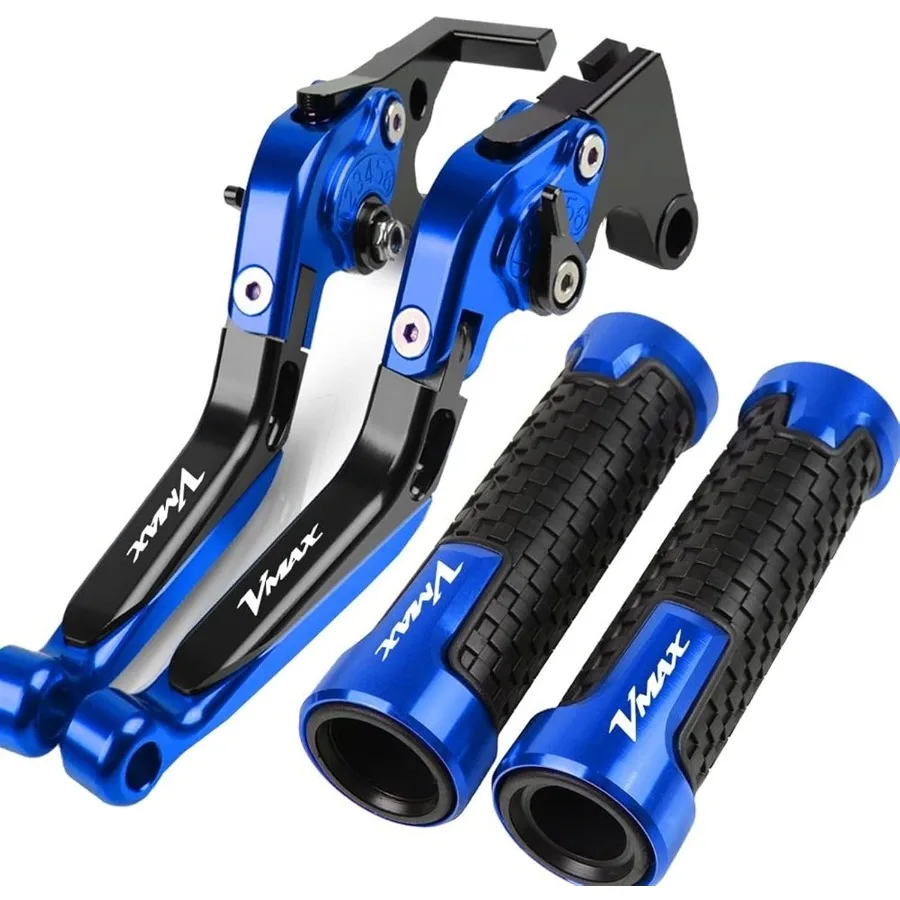 

Adjustable Folding Brake and Clutch Levers for Yamaha VMAX 1200 1985-2008 Motorcycle with CNC Machined Handlebar Grips and Cust