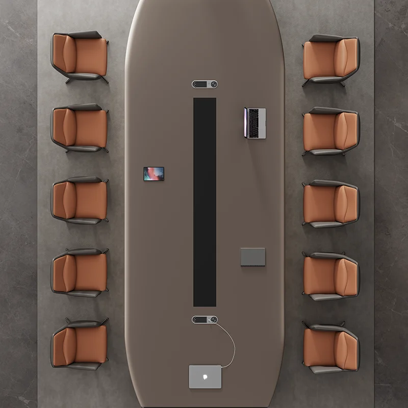 高級モダン木製ボード会議テーブルセット、金属フレームオフィス - Office Furniture Luxury のレビューと価格