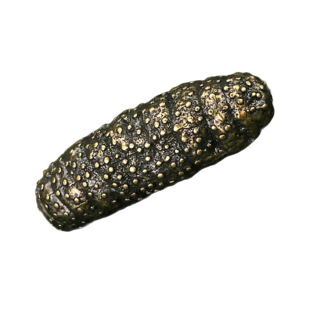 

Vintage Style Brass Trepang Desktop Home Decor Statue Simulation Holothurian Ornament Golden Copper Animal Sculpture Tabletop