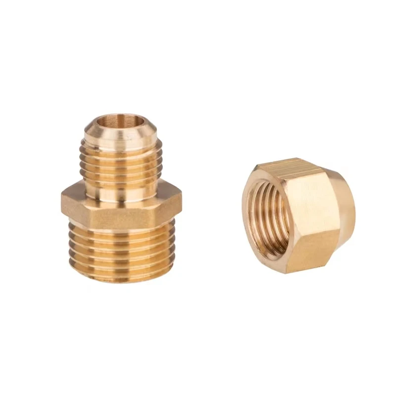 1pc Air Conditioning Copper Tube Female-Male SAE Flare Thread Tube Adapter 1/4 3/8 1/2 5/8 3/4 Reducer Joint Brass Pipe fitting