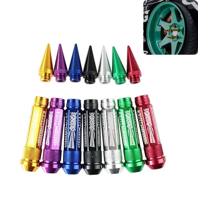 326 Power Car Accessories Racing nakrętki kół śruba m12x1, 5 / 1.25 aluminium uniwersalna kolczasta nakrętka zabezpieczająca pasuje do Honda Suzuki