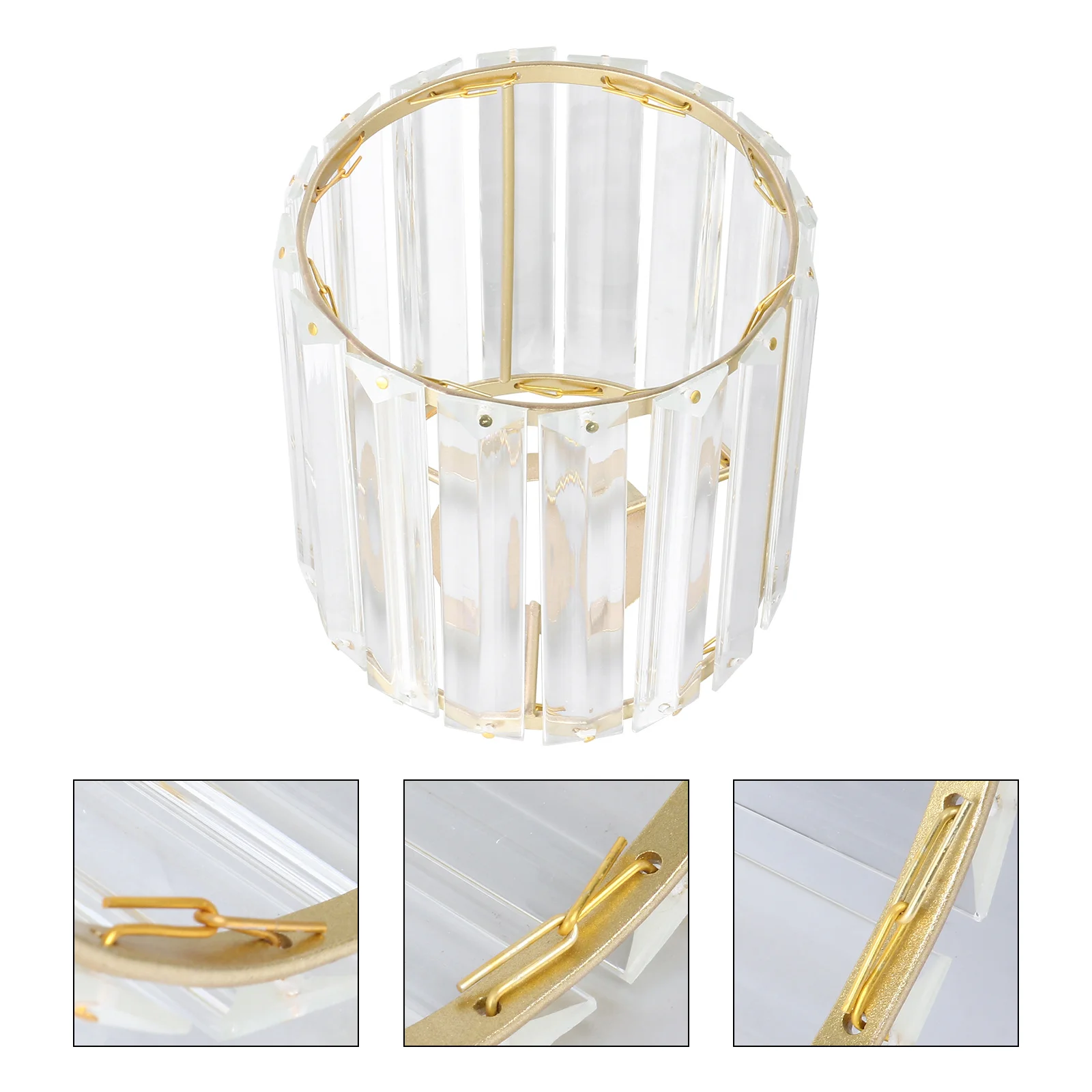 

Crystal Ceiling Lamp Shade European Style Dust Proof For Living Room Bedroom E27 Metal Art Light Cover Lampshade