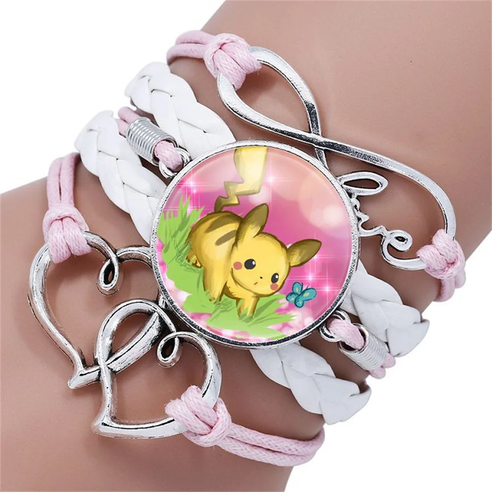 Pokemon Pikachu Bracelet Anime Weaving Bracelet Time Gem Multi layer Bracelet Handicraft Creative Cosplay Bracelet Kid Toys Gift