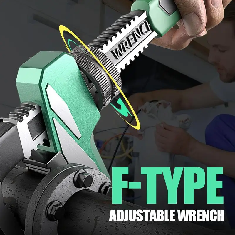 Versatile F-Type Adjustable Wrench right-angle wrench Universal Key Ratchet Torque Pipe Spanner Plumbing Repair Hand Tools