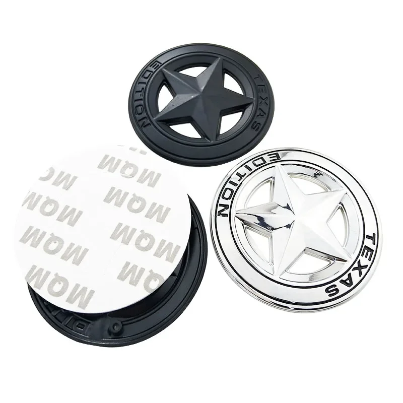 Metal TEXAS EDITION Shield Pentagram 3D Emblem Badge Car Fender Side Tail Body Sticker for JEEP Wrangler Liberty Grand Cherokee