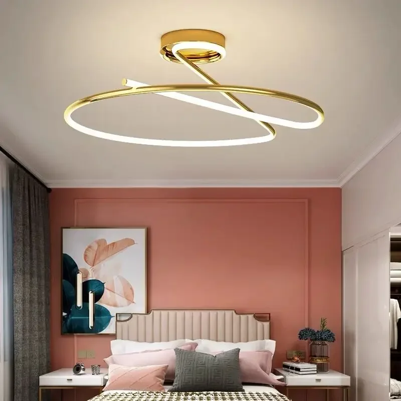 

New Bedroom Led Line Ceiling Lamp High Transmittance Lampshade House Living Room Kitchen Decor Lighting Minimalist Chandelier