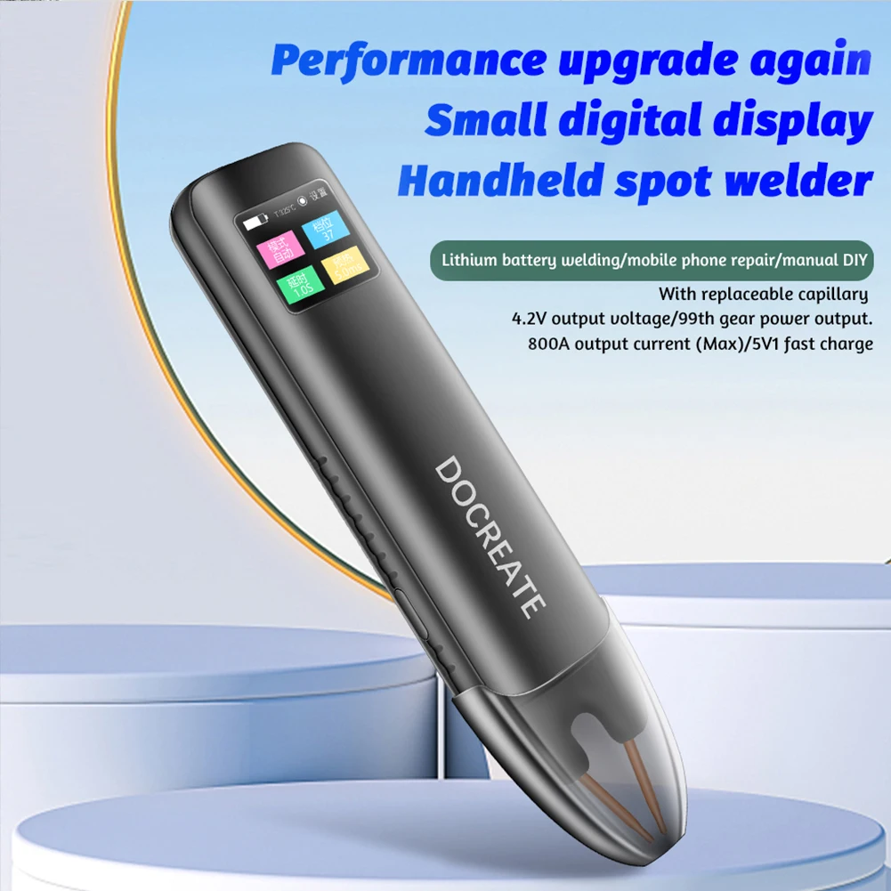 Battery Spot Welder 99 Gear Adjustable Battery Spot Welding Machine 1.3in Color Screen Spot Welding Tool Kit for 18650 Battery