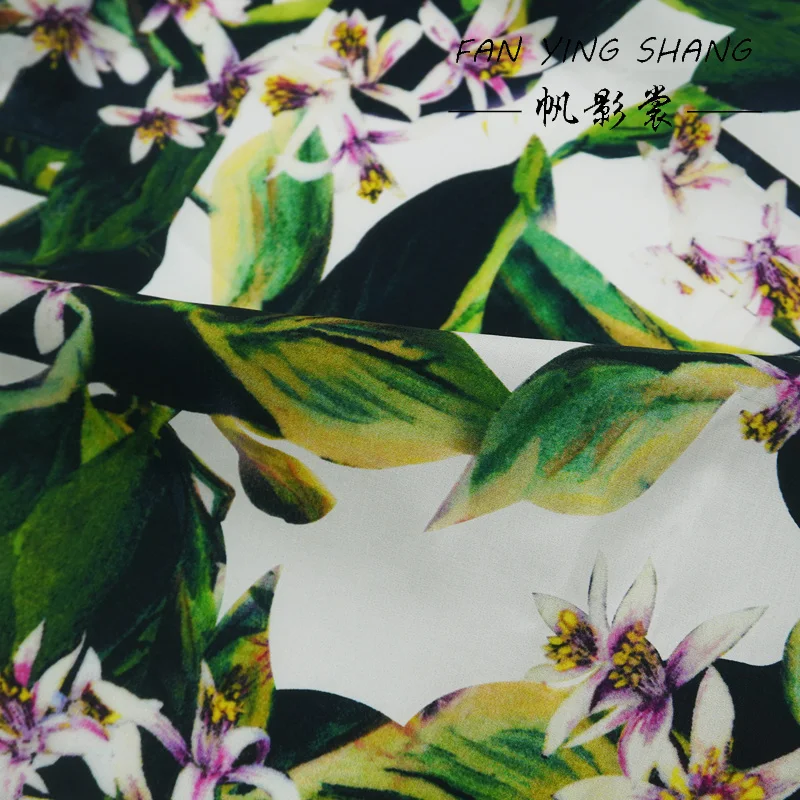 2025 زهرة الليمون الرقمية 100% نسيج القطن لفستان Telas Para Costura Tissus Couture ткан القماش الخياطة الاشياء Tecido #4