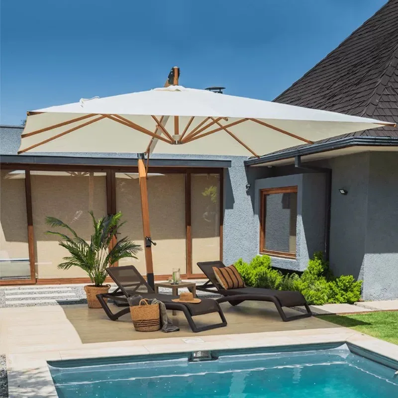 Modern Aluminum Outdoor Patio Garden Sun Umbrella with Granite Base 1.5m Radii Wind Resistant for Outdoor Furniture Park Use