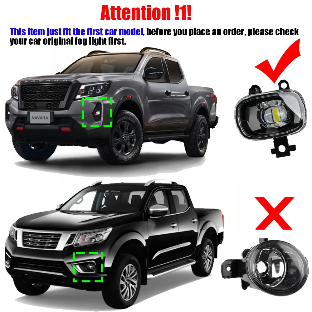 2 X 30W H11 Car LED Lens Fog Light Assembly 8000LM 12V For Nissan Frontier Navara NP300 PRO-4X 2020 2021 2022 2023 2024 2025