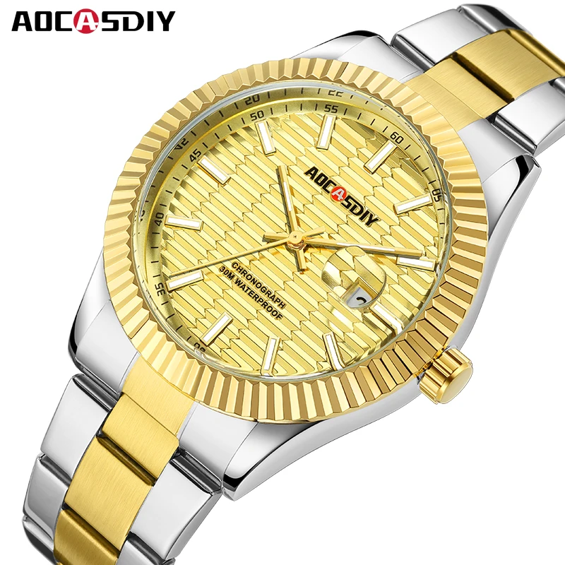 AOCASDIY Top Brand New Fashion Luxury Man Clock Business Men\'s Watch Chronograph Waterproof Watch for Man Relogio Masculino