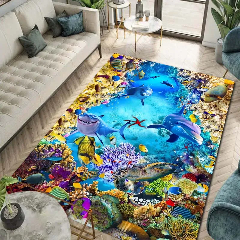 Wild Creature Dragon Beast Art Print Flannel Area Rug Non‑Slip Floor Mat For Couch Bedroom Living Room Indoor Home Holiday Gift