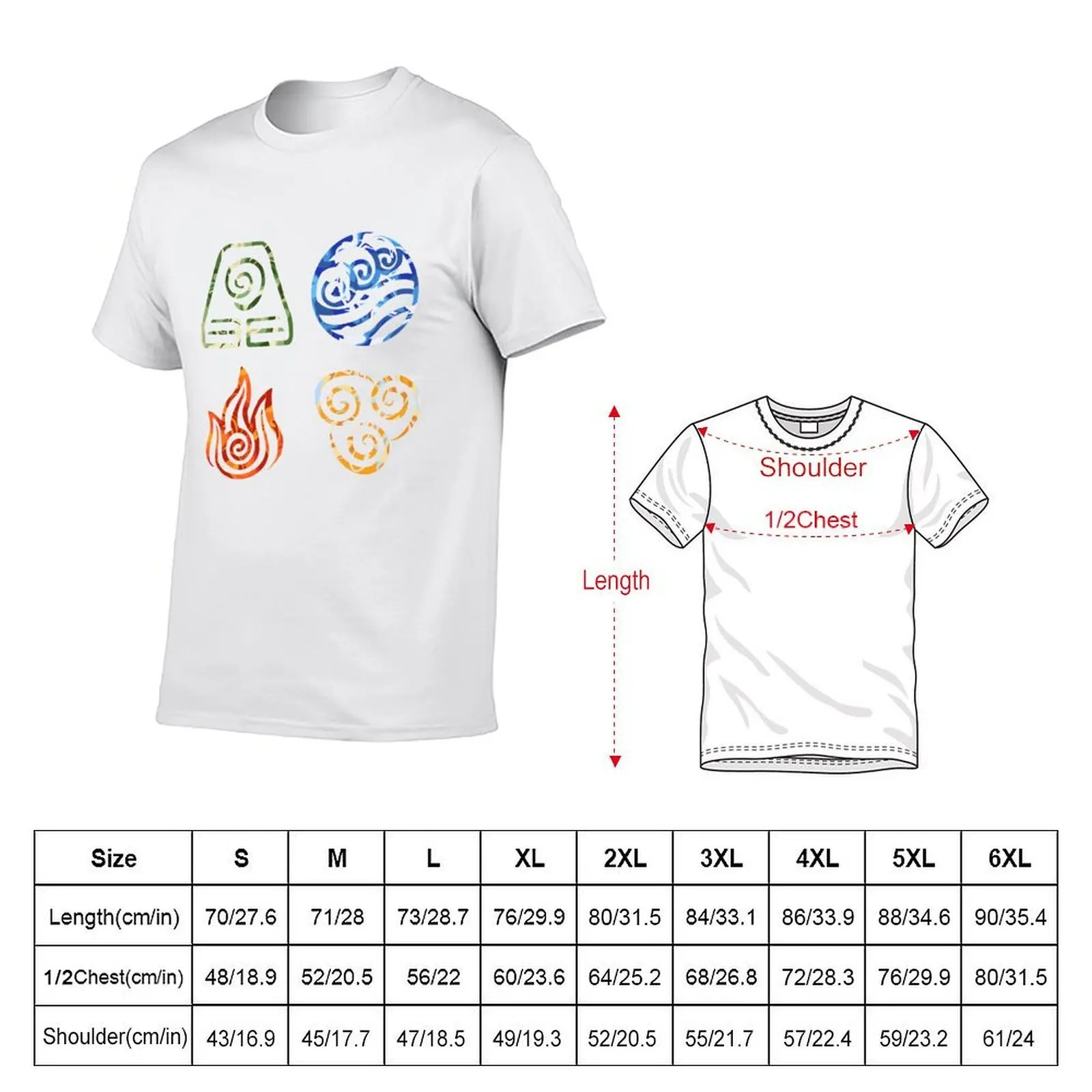 4 Nazioni in Avatar the Last Airbender T-shirt magliette da uomo in cotone maglietta da uomo firmata