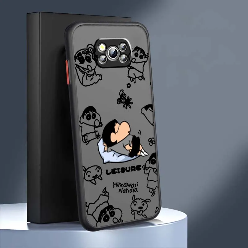 C-Crayon S-Shin-Chan arte lindo para Xiaomi Poco X6 X5 X4 X3 M6 M5s M5 M4 M3 F6 F5 F4 F3 Pro 5G funda de teléfono translúcida esmerilada