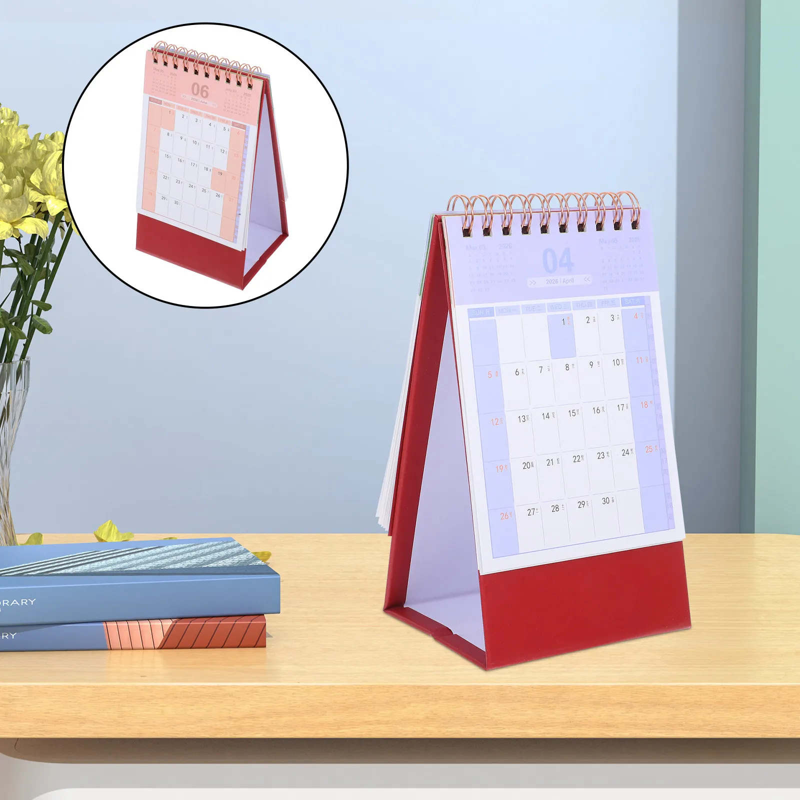 

2026 Small Desktop Calendar Mini Stand Up Desk Planner Elegant Simple Design for Teachers Office Workers Daily Scheduling Table