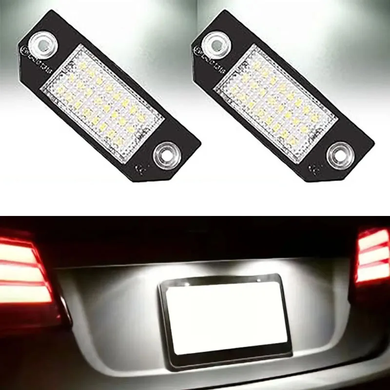 

6500K White LED License Plate Lights for Ford Focus MK2 2003-2008 C-Max MK1 2003-2007 Pre Facelift Tag Lamp Assembly Replacement