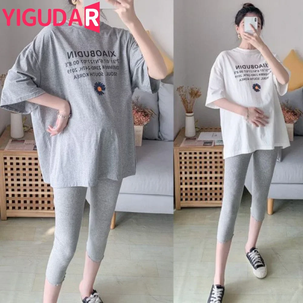 

Maternity Clothes Summer Cotton O-Neck Short Sleeve T-shirt Pregnant Women Fashion Solid looseTop New 2025 pregnancy photoshoot