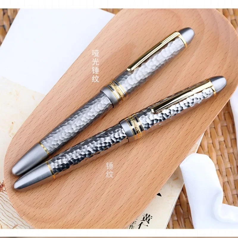 MAJOHN Ti-149 View Window Fountain Pen Piston Inking Titanium Alloy Wire Drawing Writing Pen F Nib Office School Supplies 136