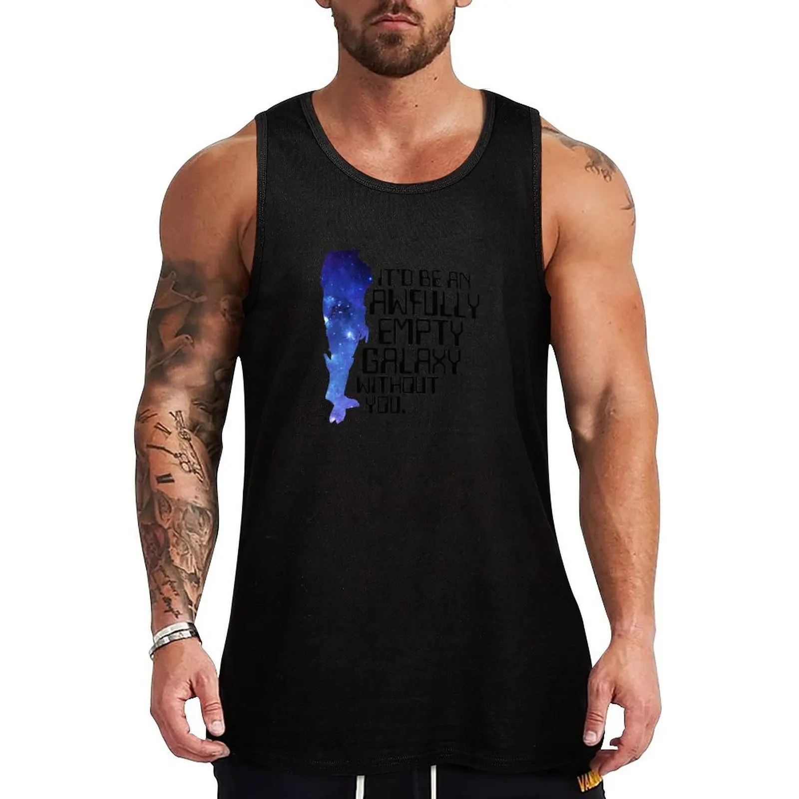 

Awfully Empty Galaxy Tank Top gym shirt men Men's clothing gym T-shirt men