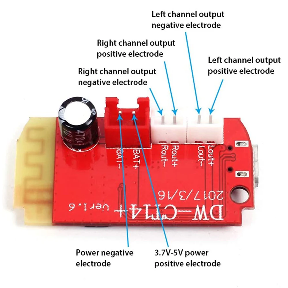 Bluetooth-Compatible Receiver Board Stereo Audio Amplifier 5W*2 20W*2 Power Amplifier Module 3.7-5V 5-24V for DIY Wireless Speak