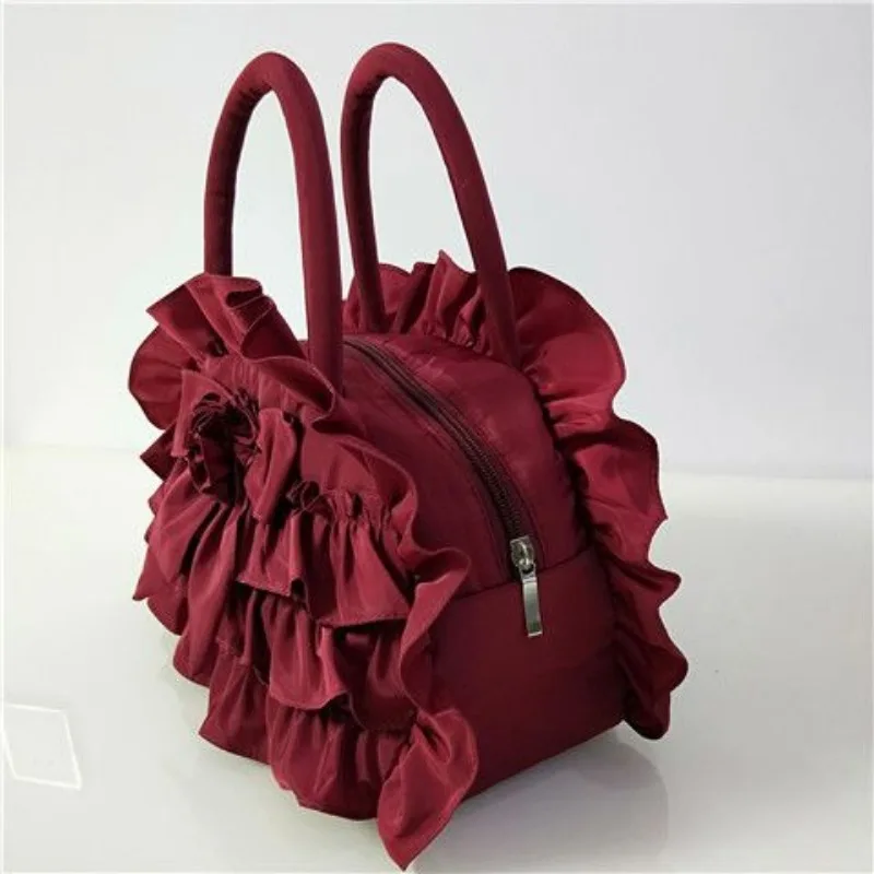 Handmade Sewing Boutique Women Bag Exquisite Flower Bag Mori Girl Artistic Casual Cloth Bag Mother Bag Handbag