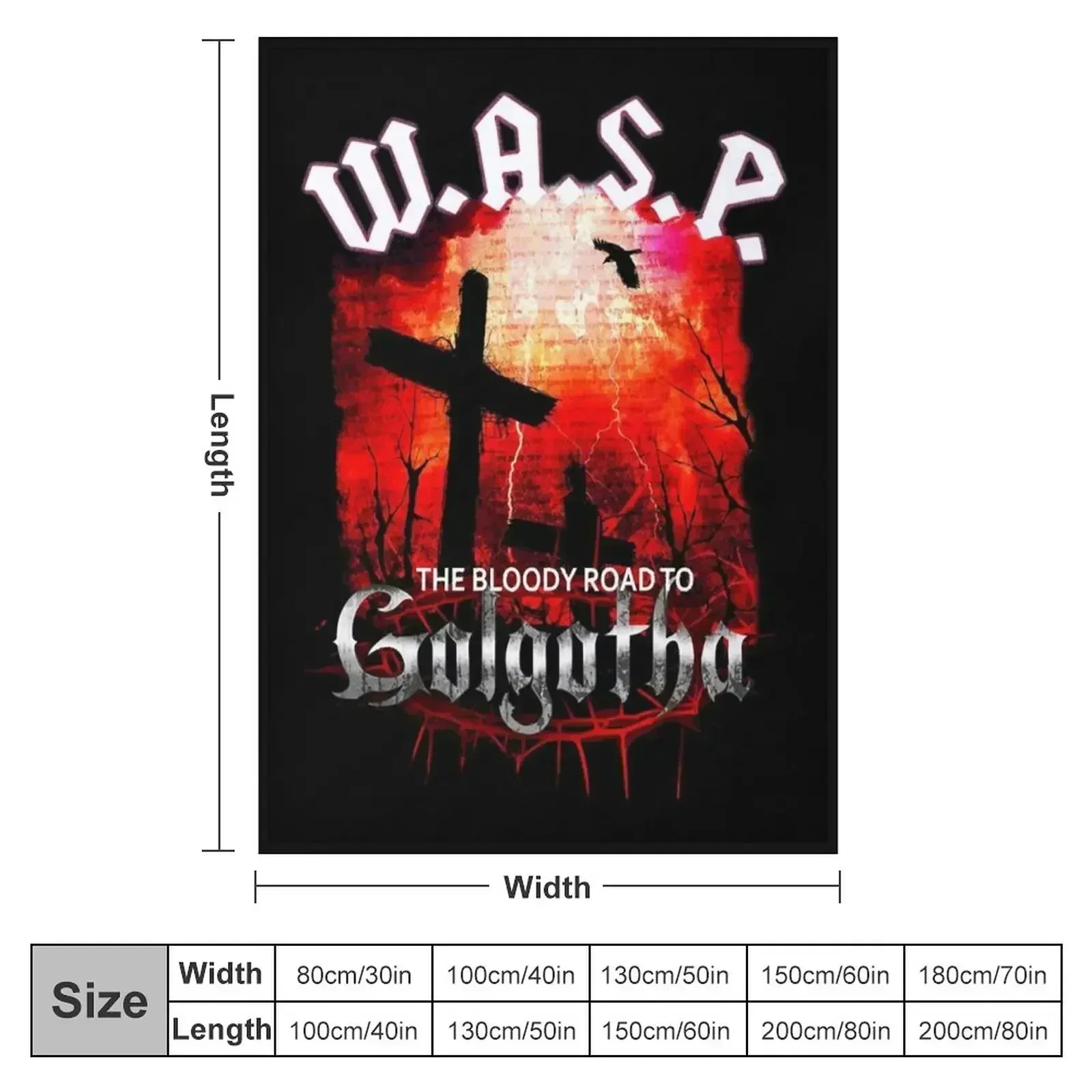 W.A.S.P. Band The Bloody Road To Golgotha Throw Blanket couch cozy soft plush fuzzy picnic outdoor blanket
