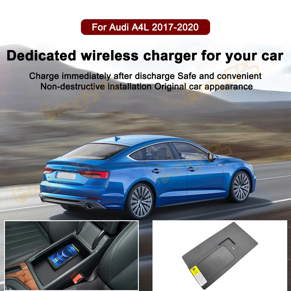 

Car Wireless Charger 15W QI Fast Charging Plate Phone Holder Wireless Phone Charger For Audi A4L 2017 2018 2019 2020 Accessories