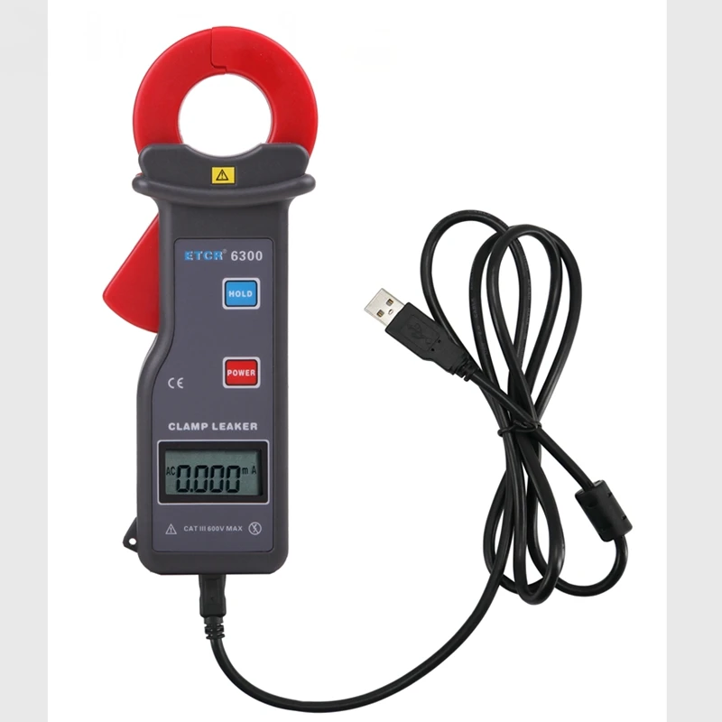 

ETCR6300/6500/6600/6800 High Accuracy Clamp Leakage Current Meter AC Leakage Current Peak Hold Data Storage Up to Resolution:1uA