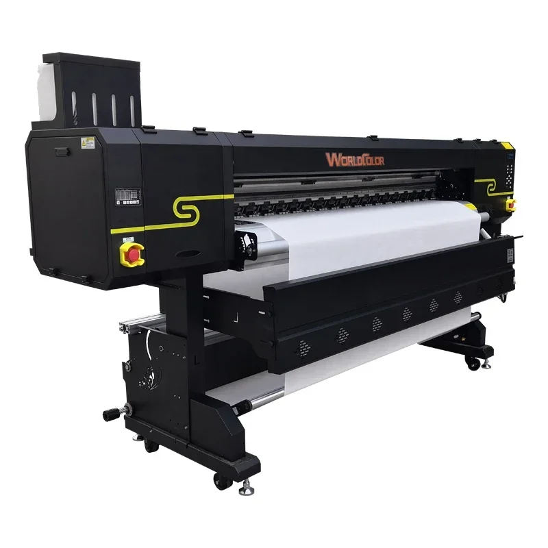 WorldColor 2022 1.8m Wrapping Paper Textile Printing Machines High Quality Digital Fabric Sublimation Printer With 3 Heads