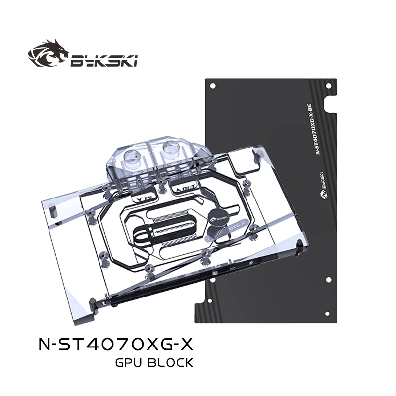 Bykski N-ST4070XG-X GPU-blok voor ZOTAC GeForce RTX 4070-12GB X-GAMING / Twin Edge videokaart / T2 rood koper materiaal