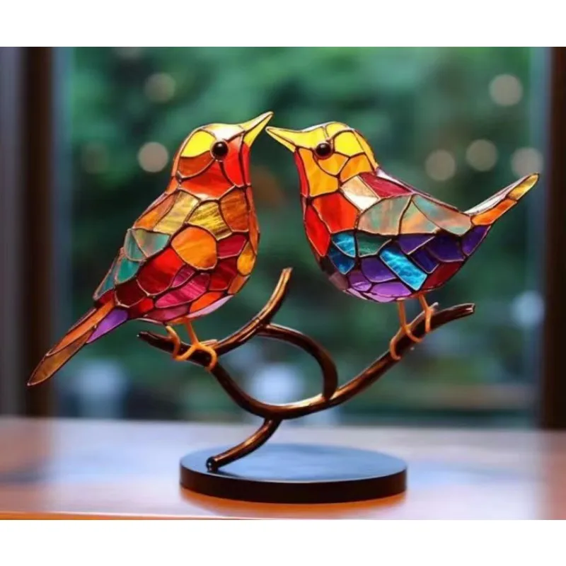 New Colorful Bird Metal Desktop Decoration Ornaments Bird Series Animal Shaped Iron Crafts Home Room Decoration Accessories