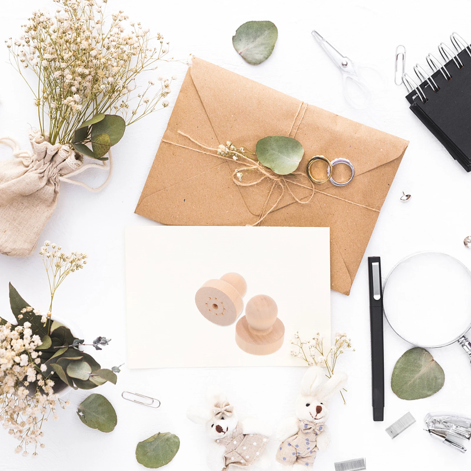 

5pcs Solid Wood Stamp Handle Diy Wood Craft Material For Embossing Tool Lightweight Carving Rubber Stamps Diy Material Wooden